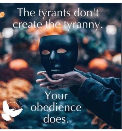 The tyrants don't create the tyranny. Your obedience does.